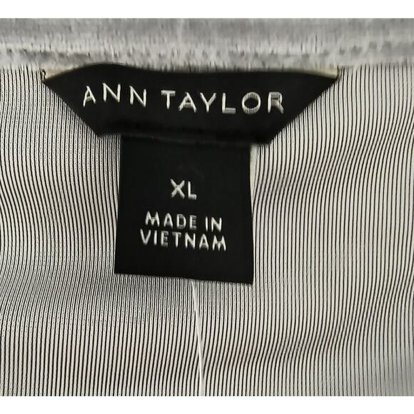 Ann Taylor Crushed Velvet Top Wmn's Sz XL Silver Draped Neck Long sleeve popover - Picture 2 of 10